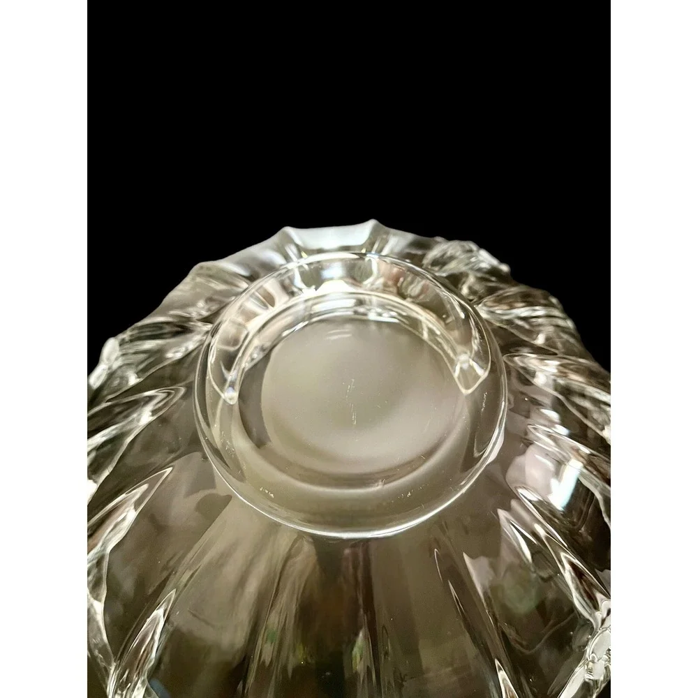 Vintage Mikasa Crystal Hostess Bowl 10.5" Round Clear Optic Embossed Flowers EUC - Picture 7 of 7